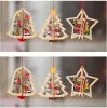 Pendentif de noël en bois 3D, décorations d'arbre de noël, artisanat suspendu en bois pour enfants, ornements de noël en bois