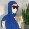 Etnische kleding 10 stks/partij instant hijab sjaal maskers stretch vrouwen motorkap zware chiffon sjaal met knopen gemakkelijk te dragen cover hoofdband