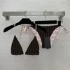 Designer bikinis set brev kvinnor badkläder halter sexig push up vadderad baddräkt delad baddräkt charmiga baddräkter kvinna strand semester behå trosor