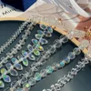 Strand moda refrescante requintado mão tecelagem frisado pulseira de cristal para mulheres brilho geométrico pulseira femme jóias presentes