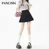 Spódnice Panma-line plisowana spódnica biała studentka wysokiej talii jesień i zima samica czarna