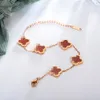 Designer Jewelry Four Leaf Clover Shell Bracelet Highly Quality Titanium Steel Rose Gold Valentine Day Mother's Day Gifts for Girlfriend Bracelets Wholesale YMB004