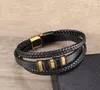 Beaded Mens Funky Mtilayer Woven Leather Armband smycken rep Vintage Fashion Design Guld Sier Color for Men Drop Delivery Otku6