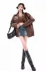 Frauen Leder Herbst PU Jacke 2023 Vintage Braun Motorrad Mantel Weiblichen Koreanischen Lose Street Outwear