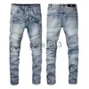 Mens Jeans 2022SS new European and American mens designer hiphop jeans high street fashion tide brand cycling motorcycle wash patch letter loose fit pants High Quali