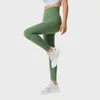 Aktiva byxor med logotyp Autumn och Winter Nylon Widening Super High midja Yoga Ladies Slim Stretch Training Fitness Sports Leggings