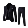 Costumes Slim pour hommes, vêtements d'affaires décontractés, costume trois pièces pour homme d'honneur, blazer, veste, pantalon, gilet, ensembles