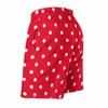 Męskie szorty czerwone z białymi kropkami kropkami letnia kropki plamki sporty krótkie spodnie mężczyźni zabawne pnie pływające plus size