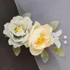 Fermagli per capelli Clip per fiori in tessuto Forcine fatte a mano Cinese Hanfu Accessoreis Perle Barrettes classiche Ragazze Fata Gioielli Bijoux