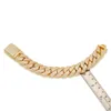 4/3 Rad Diamond Prong Set Cuban Link Armband Hip-Hop Armband Custom Diamond Seting Silver för kvinnors