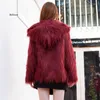 Pelliccia da donna Donna Visone finto Felpa con cappuccio Giacca bomber Capelli lunghi Cappotto imitazione Cardigan in peluche Capispalla allentato con cappuccio Top soffici