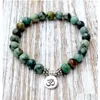 Beaded Sn1035 Genuine African Turquoise Wrist Mala Beads Chakra Bracelet Yoga Buddhist Prayer Healing Depression Anxiety Cry Dhgarden Dhuws