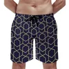 Herr shorts brädet vackra blå cirklar retro strandstammar konst män snabb torkning sport trendiga plus storlek korta byxor