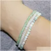 Beaded MG0055 4 MM Mini Gemstone Armband Set Amazonite Snow Quartz till Sale Green Aventurine Womens Yoga Mala Jewelry Drop D DHGARDEN DH6CT