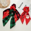 Natal xadrez faixas de cabelo bandana elástico rabo de cavalo fita laço de cabelo grosso xadrez arco natal headwear feminino acessórios para o cabelo