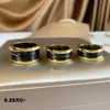 BUIGARI BZERO US size 5-11 ceramic ring designer for man couple 18K gold plated official reproductions jewelry classic style fashion luxury gift for girlfriend 014