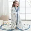 담요 Swaddling 120x150cm 4 및 6 층 대나무 섬유 모슬린 스와들 아기 담요 랩 래프 출신 아기 목욕탕 어린이 잠자는 담요 230911