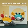 Animaux électroniques Induction évasion crabe Rechargeable électrique pour animaux de compagnie jouets musicaux cadeaux d'anniversaire pour enfants éducatifs apprendre à C240K