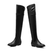 Boot's Flat Heel Boots Single Autumn Round Head Low Large Over Knee In And Winter 230911