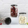 Jarra de vidro com tampa, jarra de conservas para armazenamento de alimentos em conserva, especiarias para beber, saladas para cozinha, alimentos com tampa de metal