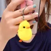 Plush Keychains 1pc Cute cartoon animal mink fur mini yellow duck plush doll mobile phone backpack pendant keychain craft toy children gift 230911