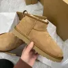 Laarzen van topkwaliteit Laarzen Designer Vrouw Platform Snowboots Australië Bont Warme Schoenen Echt leer ugglies Kastanje Enkel Pluizige laarsjes