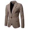 Costumes pour hommes printemps et automne Colorblock Plaid Blazer hommes mince décontracté homme Blazers mariage affaires fête vêtements robe manteau