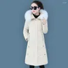 Women's Trench Coats White Duck Down Coat 90% Women Large Size Long Hooded Fur Collar Jacket Female 202 Winter Korean Slim Parkas