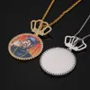 High Quality Zirconia Custom Made Photo Big Medallions Necklace Pendant Iced Out Cuban Men Hip Hop Picture Jewelry Gift Can Free Custom Logo