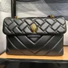 Sacs de soirée Kurt Geiger London Noir Moyen 26 cm Sacs à bandoulière Sacs à main en cuir véritable Embrayage Chaînes Vintage Sac Messenger Lea216C