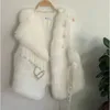 Frauen Pelz 2023 Herbst Winter Frauen Faux Weste Mäntel Weiblichen Kurzen Nachahmung Damen Schlank Warm Ärmellose Jacken Y456