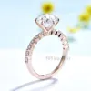 Anneaux de mariage Kuoit 2CT Jubilee Cut 14K 585 Or Rose pour Femmes D VVS Ronde Bulle Bague De Luxe Fiançailles 230909