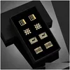Cuff Links 4 Pairs Cufflinks For Mens With Gift Box Man Shirt Wedding Guests S Men Husband Jewelry Business Tie Clip 221114 Drop Del Dhyqc