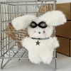 Plush Keychains Lovely Cartoon Rabbit Doll Lightweight Toy Wear Glasses Mini Keychain Purse Accessories Decoration 230911