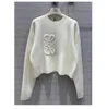 nieuwe damestrui herfst trendy top met lange mouwen high-end slanke trui jas ontwerper trui dames witte dunne gebreide truien