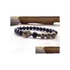 Beaded Sn0591 New Design Pyrite Hamsa Bracelet Fatima Hand For Men Onyx And Jewelry Drop Delivery Bracelets Dhgarden Dhc7B