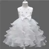 Kleinkind Kinder 1. Geburtstag Prinzessin Kleid Blumenmädchen Weißes Kleid für Hochzeit Ärmellose Pailletten Party Abschlussball Kurze Babykleider