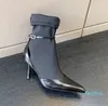 Bottines à talons pour femmes, chaussures à tirer sur le mollet, élastiques, bout pointu, Stiletto, de luxe, de styliste, 70mm, 10cm, à la mode