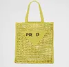 Designerka torba na ramię w torbie plażowa moda z rozkładu worki na zakupy na letnią torbę z totem słomki