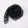 Foulards Arrivée Dentelle Fleur Écharpe Respirant Gaze Foulard De Mariage Voile Arc Solide Couleur Mantilla Femmes