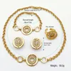 Conjunto de collar y pendientes para mujer, aretes italianos de Color dorado, pulsera de forma redonda, anillos, regalos de fiesta de boda, uso diario