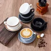 Tumblers Professional Espress Latte Coffee Cup Set Art Ceramic Mug With Saucers Home Office Tea Cups Chic Cafe Bar Accessorie