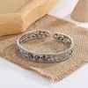 Bangle 925 Stempel Armbanden Trendy Elegante Charmante Vintage Eenvoudige Holle Rose Bloem Armbanden Thaise Zilveren Sieraden