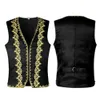 Gilet da uomo Elegante ricamo dorato Gilet barocco da uomo Slim Fit Prince Gilet nero Stage Prom Drama Opera Costume Gilet 230909