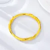 Bracelet délicat feuille enroulement Bracelet pour femmes cuivre jaune or rempli bâton rond ouverture nuptiale bijoux de fête de mariage