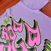 T-shirts Men Women High Quality Purple Top Tee Back Color Printed T Shirt Real Photos