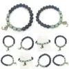 Beaded Sn1311 Trendy Mens Green Aventurine Bracelet Natural Lava Stone Nce Ohm Charm Jewelry Wholesale Drop Delivery Bracelet Dhgarden Dh1Rl