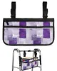 Borse portaoggetti Vernice viola Quadrato Graffiti Texture astratta Borsa per sedia a rotelle Borsa per telaio da passeggio per scooter elettrico laterale sul bracciolo