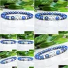 Perlé Mg0740 Bracelet d'énergie de yoga de charme d'éléphant 6 mm A Grade Lapis Lazi naturel Bonne chance Guérison Drop Livraison Bijoux Soutien-gorge Dhgarden Dhcpb