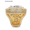 Three Stone Rings 2020-2021 Tampa Bay Buccanee Championship Ring Display Box Souvenir Fan Men Gift Wholesale Size 8-14